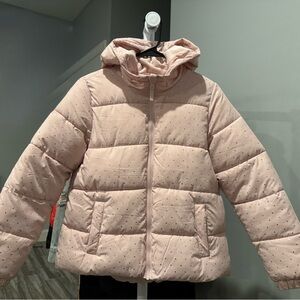 Swiss Tech Light Pink Puffer Jacket (discoloration spots)